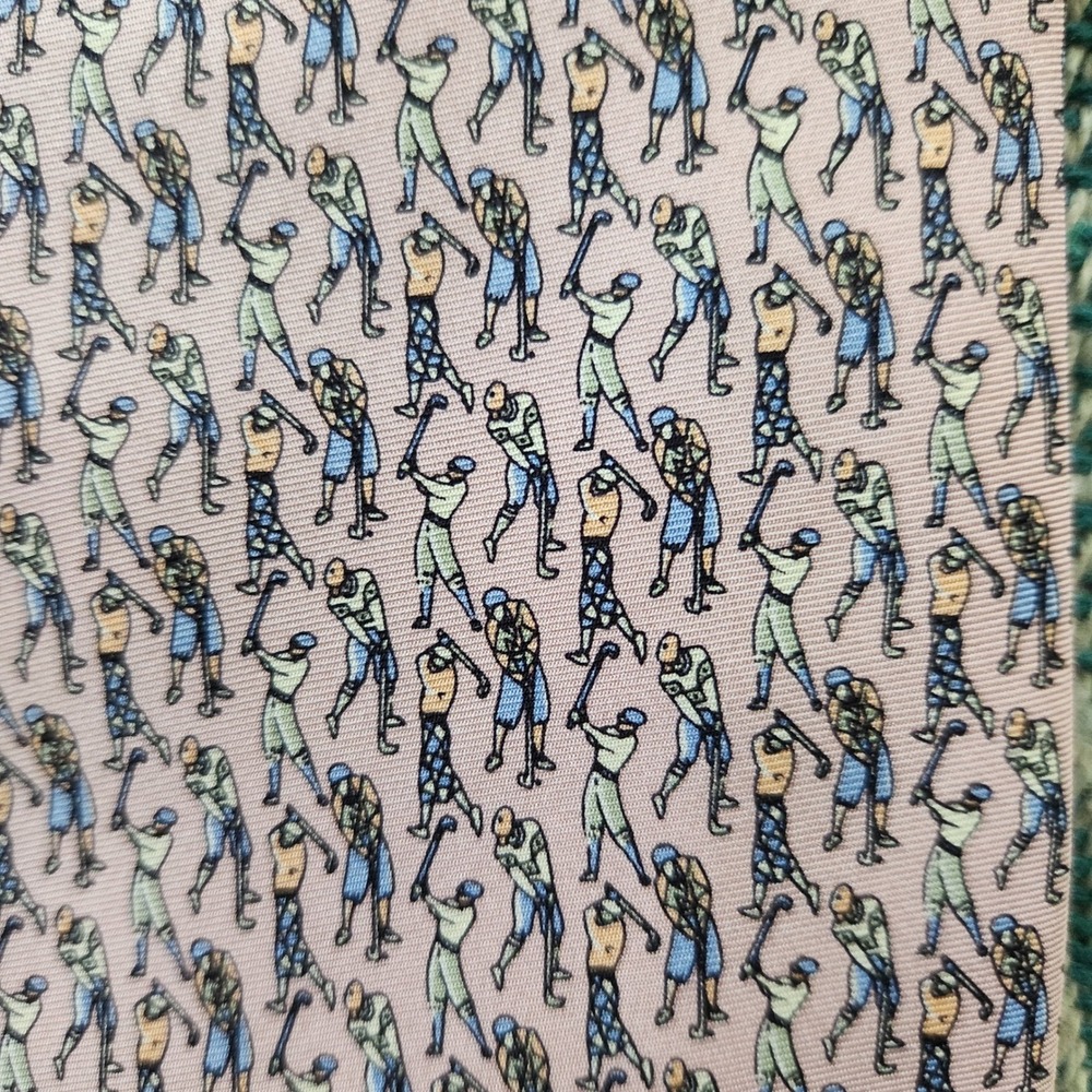 Tango Golf Tie‎ Novelty Print All Silk Necktie Menswear Pink Hand Made